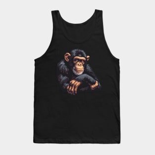 Pixelated Chimpanzee Artistry Tank Top